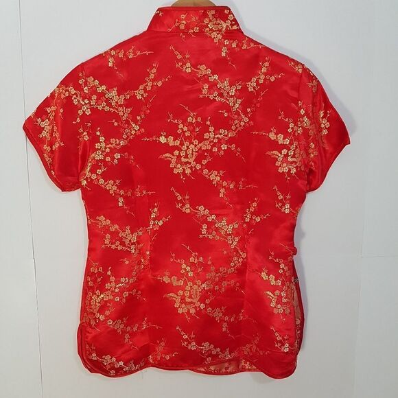 Traditional Chinese Red/Gold Women's Button-up Blouse  Small/Medium Authentic - Picture 14 of 16